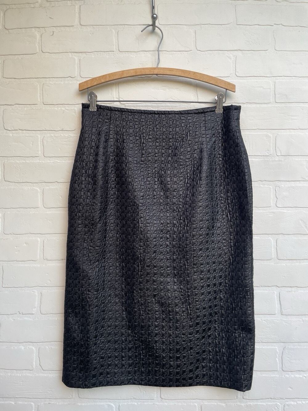 Max Mara Italy Made Black Textured Pencil Skirt Women’s Size 12